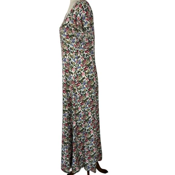 Vintage 90s Y2K All That Jazz Dress Midi Size 9/10 Floral Cottagecore Peasant - Picture 2 of 13
